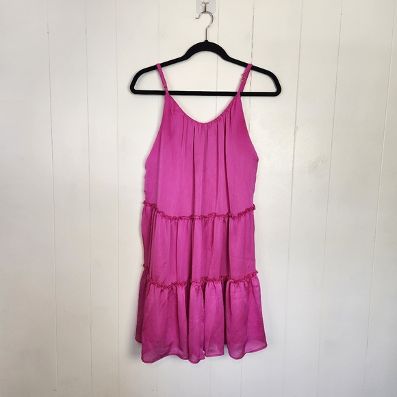 TRINA TURK Havsa Mini Tiered Dress Hot Pink Salamander New NWT Size Small Summer - Picture 3 of 12